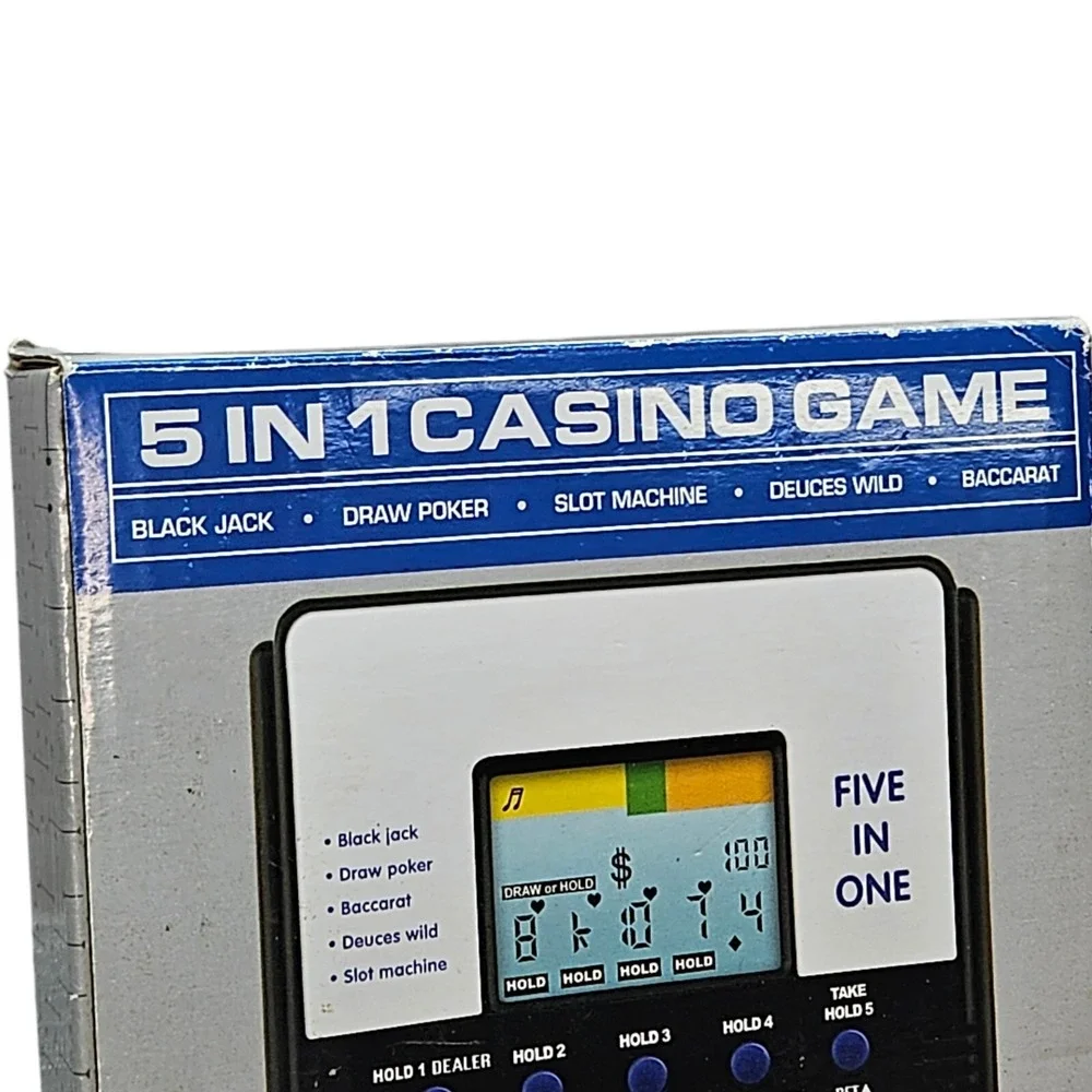 Casino 5 IN 1 Hand Held Pocket Travel Game Working